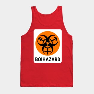 "BOI HAZARD" - Label Style - Safety Orange Tank Top